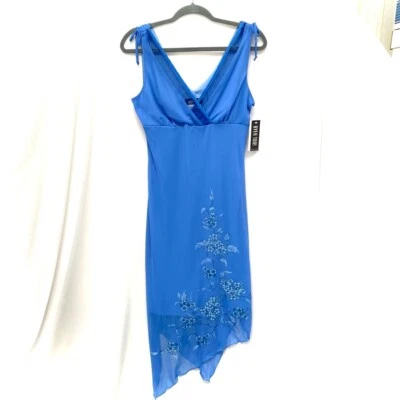 Vtg NWT Byer Too Womens Y2K Sheer Midi Slip Dress Size L Fairycore Floral 90s - Image 1 of 4