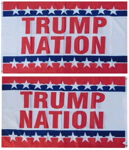 Trump Nation Premium Quality 100D Poly Nylon Double Sided 3x5 3'x5' Flag Banner - Picture 1 of 6