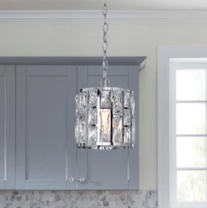 Home Decorators Collection Kristella 1-Light Chrome Crystal Pendant Light - Picture 1 of 10