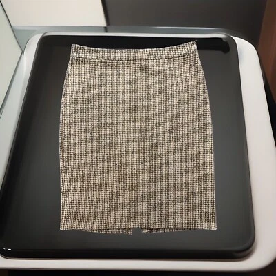 MICHAEL Michael Kors Womens Brown Size L Houndstooth Pencil Skirt Gold Zipper - Image 1 of 4