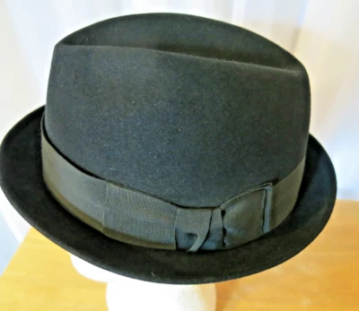 Vintage Adam Fifth Avenue Fedora Hat Men's Black Size 7 1/4 - Image 1 of 4