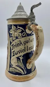 6.25" RM Germany "Bebe bien y puro demasiado déjate ser" Beer Stein con excelente vintage - Imagen 1 de 9
