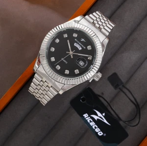 42MM RICECGO Men's Quartz Luxury Diver Watch Stainless Steel Fashion Watch NEW - Picture 1 of 5