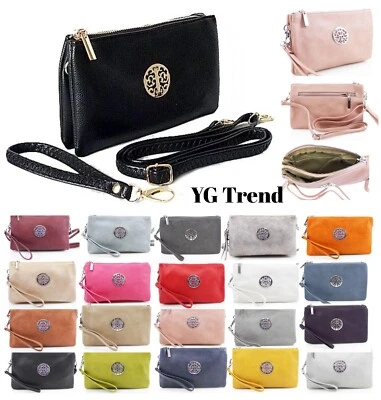 YG TREND Small Cross Body Bag Shoulder Messenger Multi Pocket Clutch Purse Wrist Strap