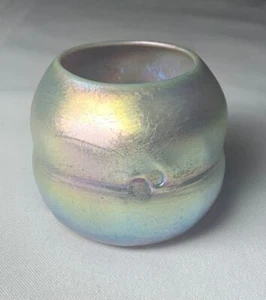 LCT TIFFANY FAVRILE, GOLD BARREL, PIGTAIL MINIATURE VASE, VERY RARE HTF FORM~~~ - Picture 1 of 7