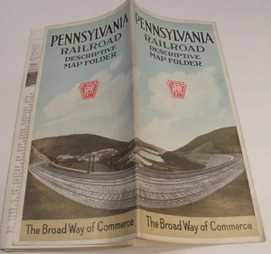 VINTAGE 1927 PENNSYLVANIA RAILROAD DESCRIPTIVE MAP FOLDER BROAD WAY OF COMMERCE - Bild 1 von 24