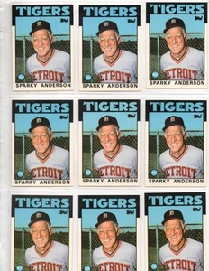 (LOTE DE 9) SPARKY ANDERSON 1986 TOPPS TIFFANY #411 (TIGRES) - Imagen 1 de 1