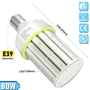 80W LED Corn Light Commercial Street Warehouse Lighting 5000K Daylight E39 Base - Picture 1 of 12