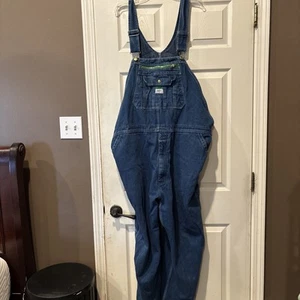 Liberty Overalls Mens 48x30 Blue Denim Jeans Farmer Work Wear Bib Carpenter - Picture 1 of 9