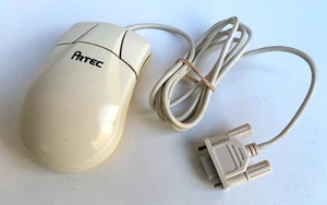 AU ARTEC 3 Button Serial Ball Mouse White ITEUECMN9460 Vintage Retro Rare C+ - Picture 1 of 4