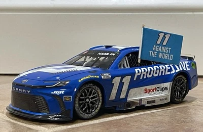 2025 Denny Hamlin Martinsville Win 11 Against The World Flag Display 1:24 NO CAR - Image 1 of 4