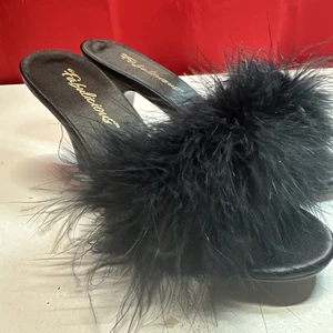 FABULICIOUS WOMEN'S FAUX FUR HIGH HEELS SLIPPERS. SIZE 5.5 - Picture 1 of 8