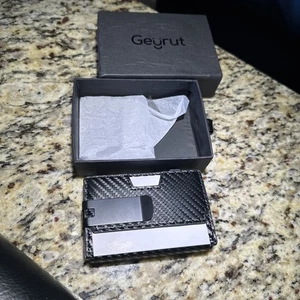 Men's 6 Card Pop Up RFID Blocking Money Clip Carbon Fiber Wallet Aluminum Case - Picture 1 of 5