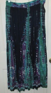 Vintage Belma Skirt Blue/Purple Boho Hippie Tye Dye Maxi One Size - Picture 1 of 7