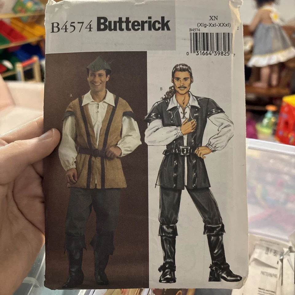Butterick Pattern 4574 Robin Hood Musketeer Mens Costume XLG XXL XXXL Halloween - Image 1 of 1
