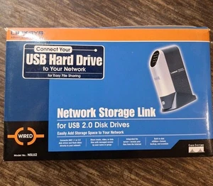 Linksys NSLU2 Network Storage Link for USB 2.0 Disk Drives Open Box - Afbeelding 1 van 5