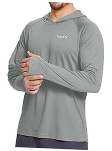  Men's Sun Protection Hoodie Shirt UPF 50+ Long Sleeve UV Small Style 1-gray - Picture 1 of 6