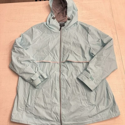 Charles River Rain Jacket Teal Blue Ladies Size 2XL XXL  Zip Up With Pockets EUC - Image 1 of 4