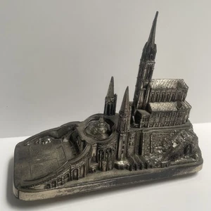 Antique Catholic Lourdes Church Souvenir Metal working Music Box France 1920s - Picture 1 of 17