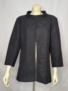 Blazer Chanel Property Uniform Negro Tweed Lentejuelas Talla L - Imagen 1 de 14