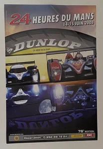 ORIGINAL 2008 24 Heures Du Mans LeMans Audi Peugeot Event Poster NOT REPRINT - Picture 1 of 1