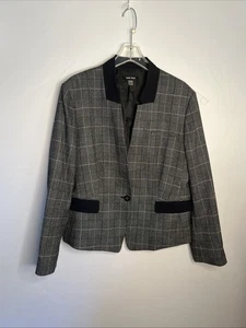 Nine West Women's 16 Plaid Single Button Lined Blazer NWOT - Picture 1 of 12