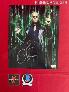 Laurence Fishburne autographed signed 11x14 photo The Matrix Morpheus Beckett - Picture 1 of 2