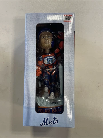 2021 New York Mets Pete Alonso Marvel Superhero Polar Bear Bobblehead Unopened Cover