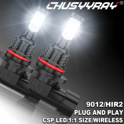 Pair 9012 LED White Daytime Running Light Bulb DRL For JAGUAR F-PACE 2017-2018 - Image 1 of 4