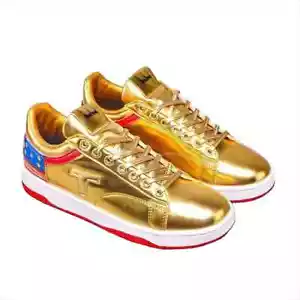 Donald Trump Gold Schuhe Maga 2024 Never Surrender Low Tops Sneaker alle Größen - Bild 1 von 7