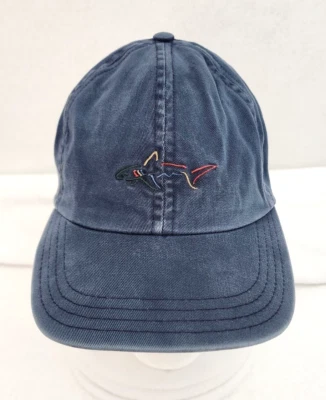 Greg Norman The Shark Embroidered Golf Hat Blue Adjustable Leather Strap Vintage - Image 1 of 4