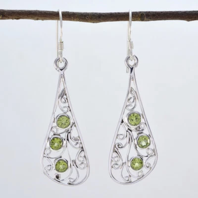 splendid Peridot 925 Sterling Silver Green genuine india US gift - Image 1 of 4
