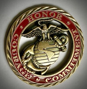 US Marine Corps-Challenge Coin-New-Brass Colored-Collect-Military - Picture 1 of 2