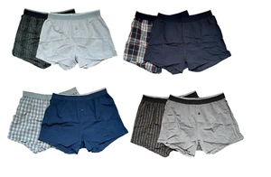 Herren Webboxershorts Boxershorts 2er-Pack Gr. S, M, L, XL, 2XL - Picture 1 of 5