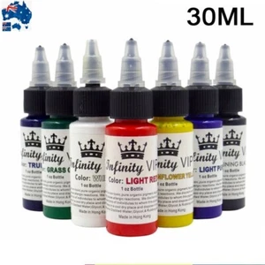 Professional Tattoo Ink Monochrome 7 Colors 1 oz Pure Plant Tattoo Pigment 30ML - Picture 1 of 19