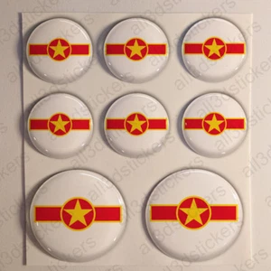 Autocollant Viêt Nam Cocarde Résine Relief 3D Rond Drapeau Armée de l'air - Bild 1 von 1