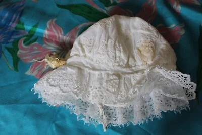 bonnet pour grande poupée jumeau ancienne +de 60 cm (no sgdj bleuette bécassine) - Photo 1/4