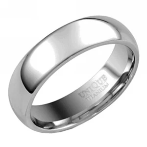 NEW 6mm Titanium Polished Court Band Ring Size Q Jewellery - Picture 1 of 1