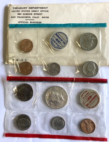 US Coins 1968 US Mint Set In Original Envelope Cover