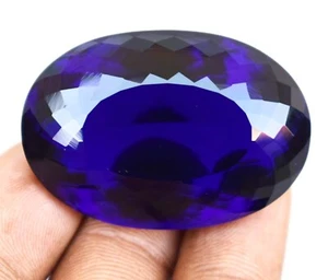 158 CT  Attractive Blue Tourmaline Oval Shape Certified Loose Gemstone - Picture 1 of 9