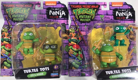 TMNT Mutant Mayhem Turtle Tots Set Lot Of 2 Raph & Mikey and Leo & Donnie Target Cover