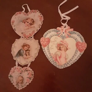Two vintage look hanging cards by Old Print Factory. Valentine - Picture 1 of 8