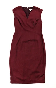 New York & Company Women's Dress Size 6P Red Herringbone Sheath Business Career - Picture 1 of 15