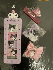 Sanrio Kuromi Bundle Lot - Photo Strip, Acrylic Keychain, 2x Bow Charms - Picture 1 of 7