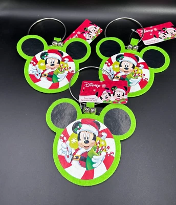 Disney’s Mickey Santa Navidad Puerta Colgador Fieltro Decoración Campanas Nuevo Juego de 3 Foto 1 de 4