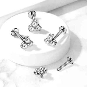 Lippenpiercing Labret Madonna Monroe Cartilage Tragus Piercing 3 Perlen 6mm - Bild 1 von 3