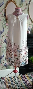 Vintage style cream rose pink & blue floral occasion dress size 16 Atmosphere - Picture 1 of 4
