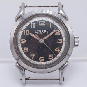 4u2fix - 1940s Croton Aquamatic Bumper Auto Men's 30mm SS Wrist Watch - Picture 1 of 8