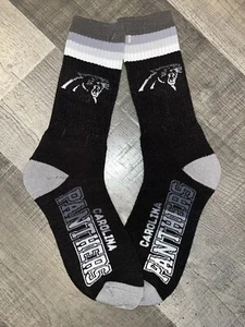 CAROLINA PANTHERS NFL FOOTBALL LOGO PLATIN DEUCE CREW-LANGE SOCKEN LARGE - Bild 1 von 1