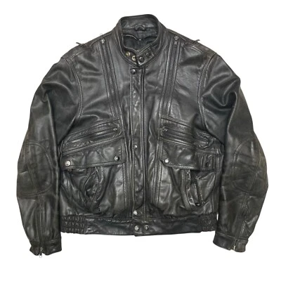 VTG Hein Gericke Men's Biker Motorcycle Leather Jacket & Snap In Liner Size 42 - Image 1 of 4